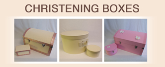 Different sizes of Christening boxes